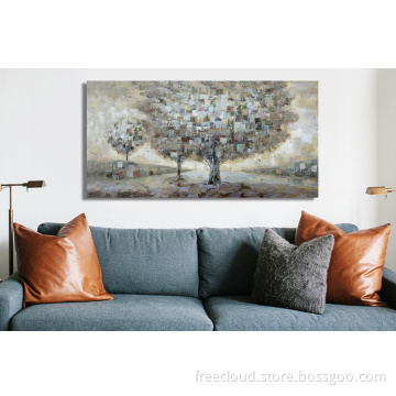 Shimmering Tree Wall Art Confetti Oil Painting